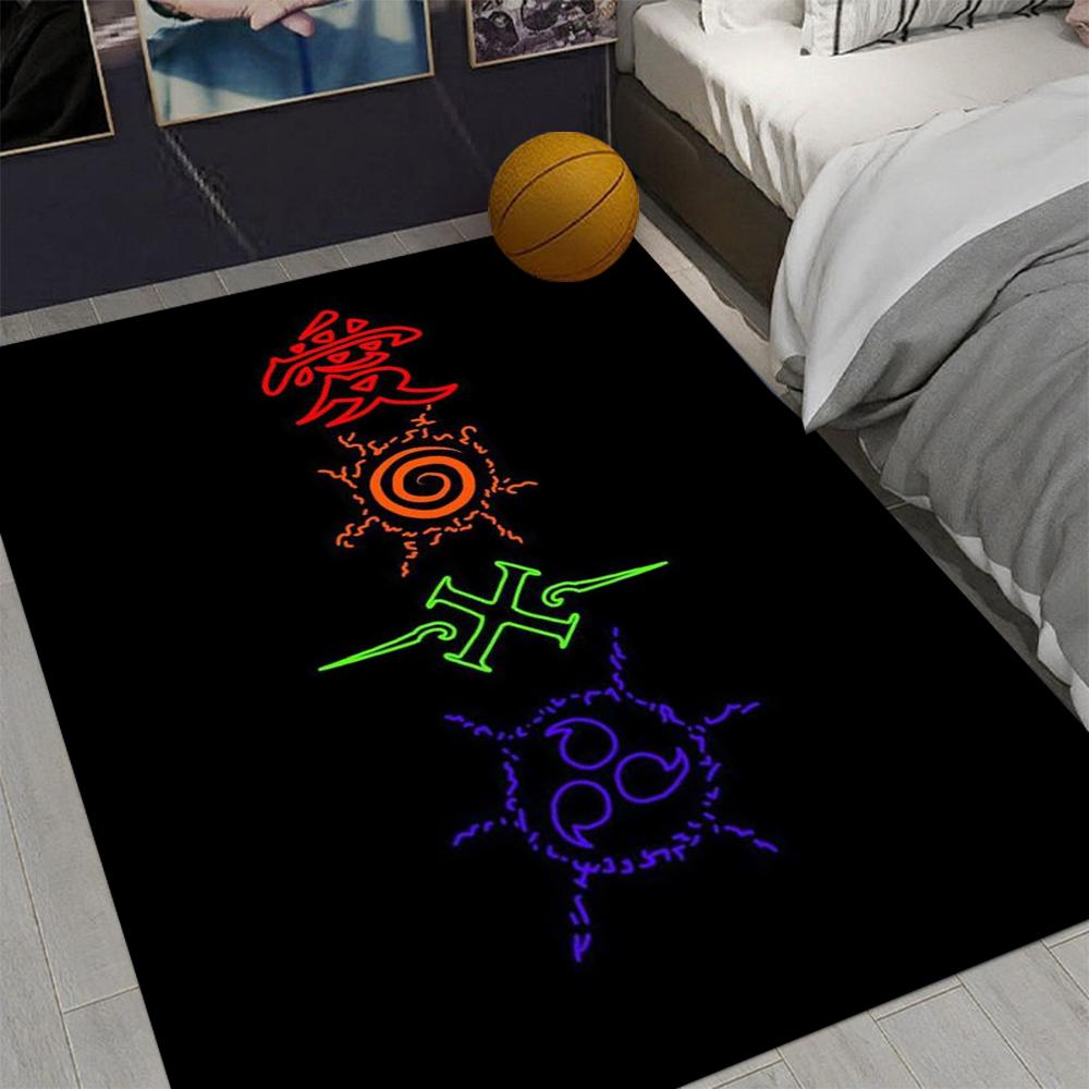 Adventure Anime N-Naruto Carpet for Living Room Decor Man's Cave Bedroom Nonslip Rug Balcony Lounge Floor Mat Fans Gifts
