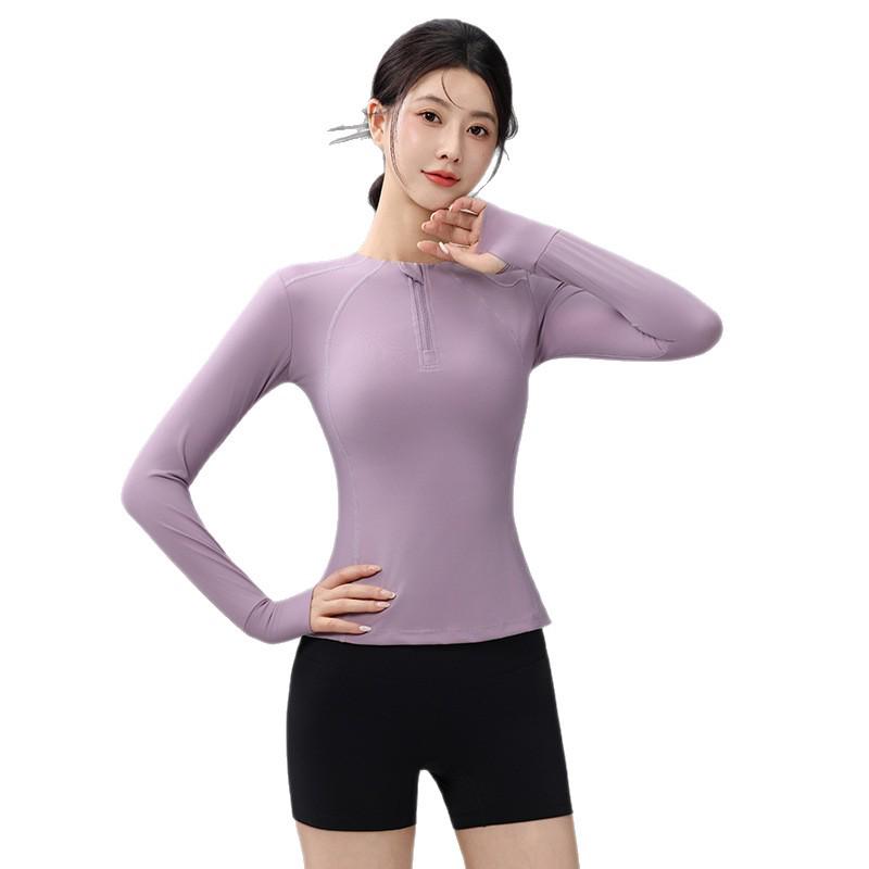 Women's Slim Fit Long Sleeve Sports Top - Autumn/Winter Yoga Running Wear