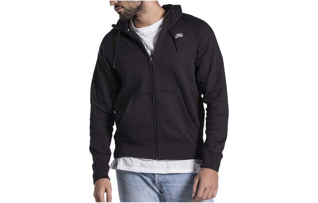 Nike Sweatshirts Men's Black Hooded Moderate Cardigan 800149-010