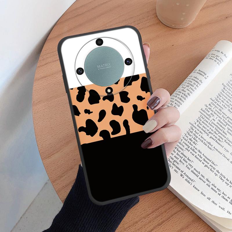 For Honor X9a X9b X9c Magic5 6 7 Lite 5G Case Fashion Leopard Print Back Cover Soft TPU Shockproof Funda Marble Texture Shell