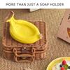 Creative Fun & Unique Banana Soap Dish Anti-Slip Water Draining Design Draining Soap Holder Soap Tray Home Decor