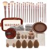 Premium 49-Piece Makeup Brushes Set Synthetic Bristles Wood Handles Travel-Friendly Face Eyes Application Includes 30 Brushes +