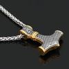 Stainless Steel Triquetra & Thor's Hammer Pendant Necklace