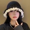 Yarn Knitted Fisherman Hat Solid Color Beanie Hat Retro Women Bucket Hat  Women