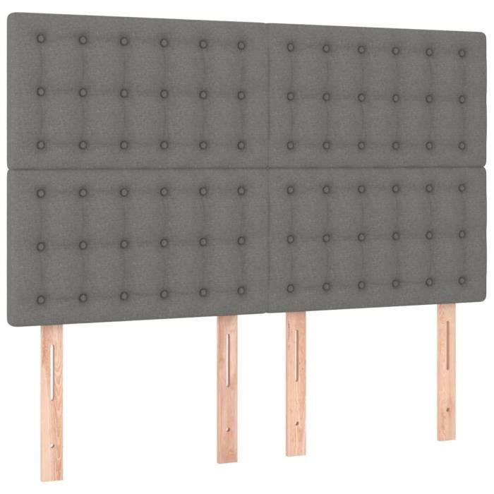 VidaXL Headboards 4 Pcs Dark Grey 72x5x78-88 Cm Fabric3116765