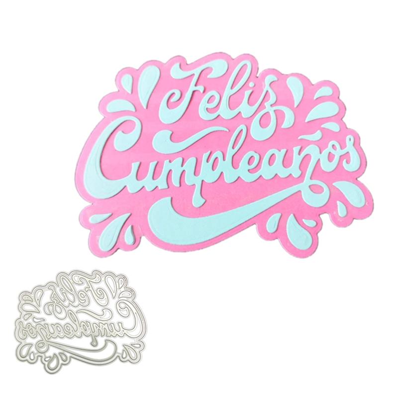 Happy Birthday Letter Border DIY Die Cut for Card Making Frame Cutting Die Embossing Templates for Photo Scrapbook Craft
