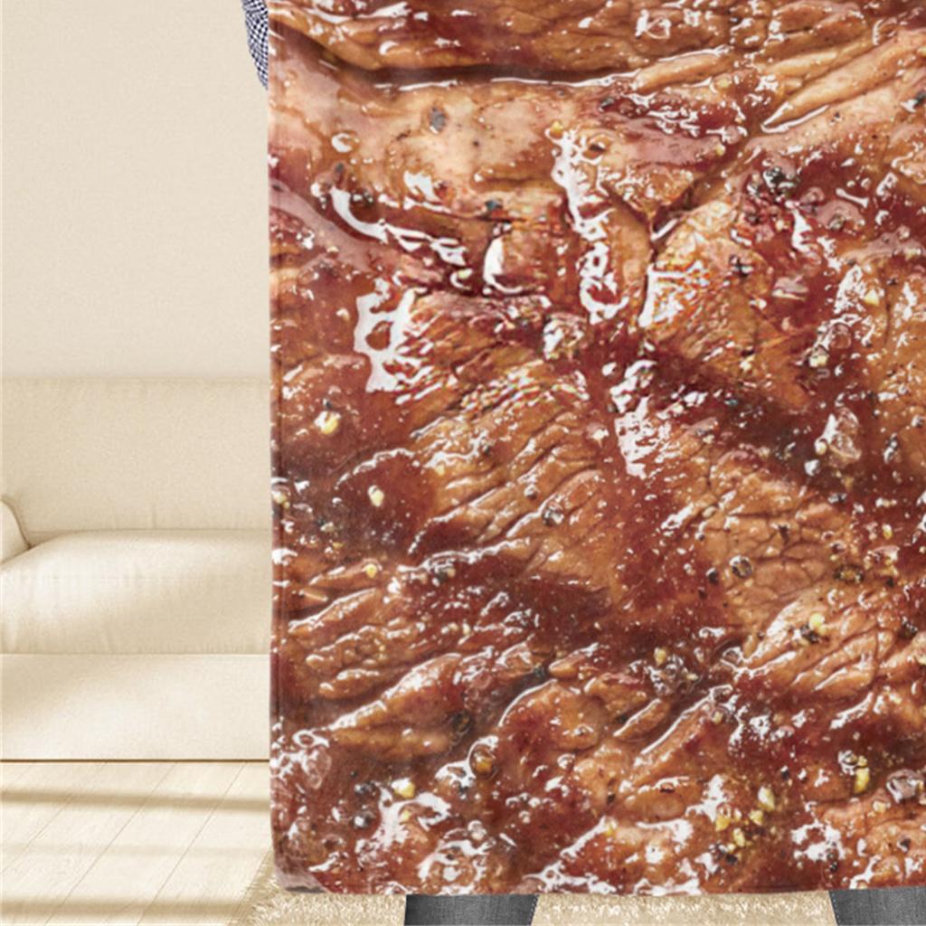 Throw Blanket Clear Food Photo Printed Soft Polyester Skin Friendly Funny for Home Sleeping Office