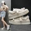 Casual Small White Shoes Women  Autumn and Winter New Fashion Thick Sole Big Head Bread Shoes Canvas Board Shoes