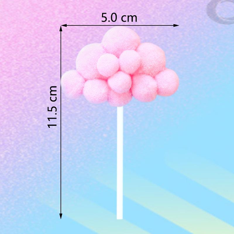 3D Cloud Cake Decoration Inserts: White & Pink, Small & Long Styles