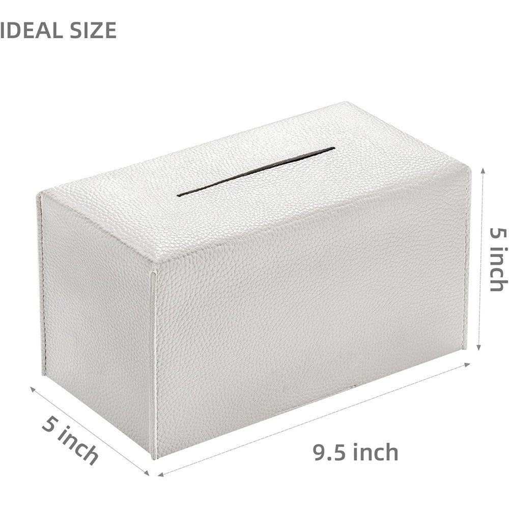 PU Tissue Box Cover Foldable Bottom Belt Tissue Box Holder Waterproof Oversized Tissue Box Organizer