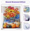 Full Round Diamond Painting Flower And Pumpkin Halloween Handmade 5d Diamond Kits Embroidery Cross Stitch For Adults 30x40cm/12x16inch