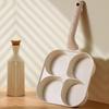4-Cup Nonstick Egg Pan 4-in-1 Breakfast Pan with Wooden Handle Fast Heating Aluminum Omelette Skillet Pancake Eggs Burger Bacon Frying Pan