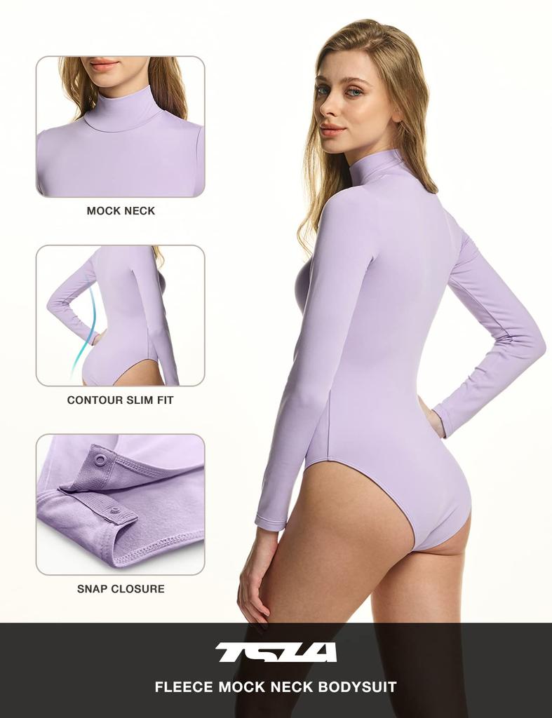 Bodysuit Sports Long Brushed Lining Quick Heat Body High Neck Compression Running Cold Winter Inner Yoga Wear [Tesla] Innerwear, Sleeve, Women's,