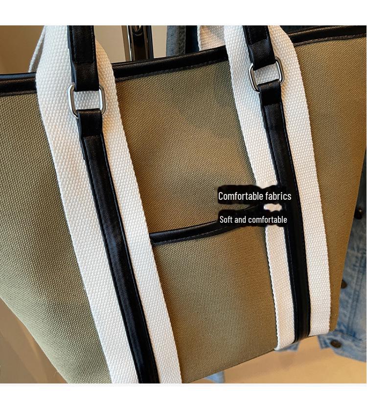 Women's 2025 Canvas Shoulder Tote Bag - High-Capacity, Handbag & Commuter Style