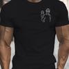 Cotton Summer Men's Fashionable Casual Loose Dad Simple Printed Round Neck Short Sleeved T-shirt Top