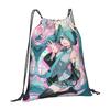 Custom Hatsunes Anime Mikus Drawstring Backpack Women Men Gym Sport Sackpack Portable Manga Training Bag Sack