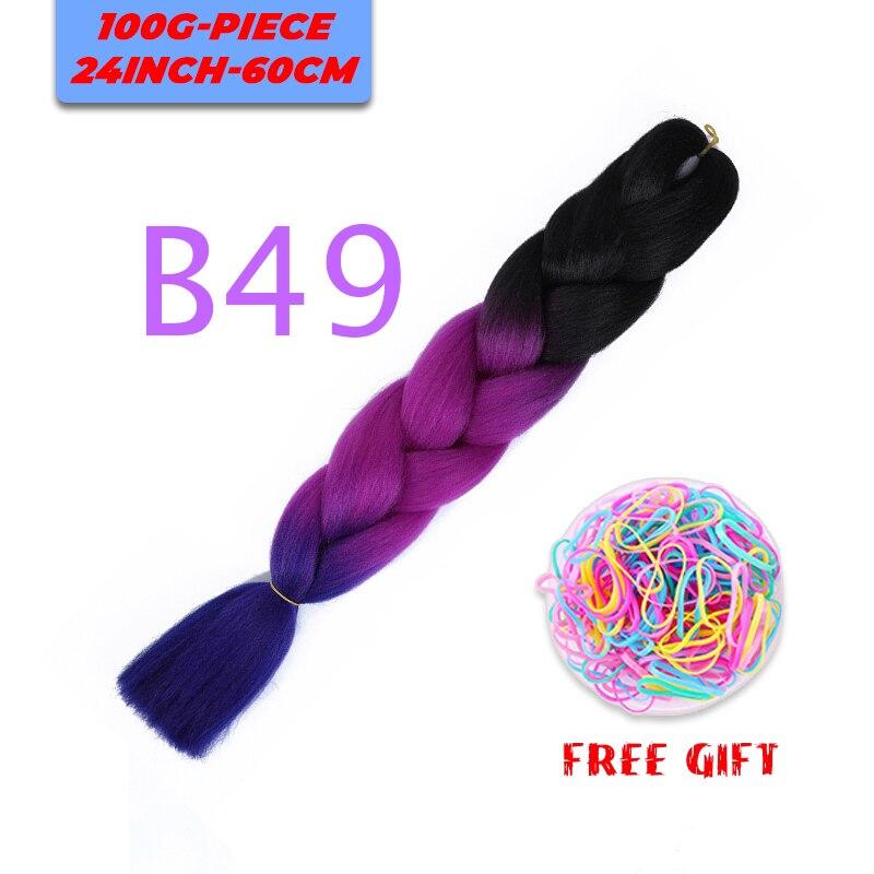 MERISIHAIR Single Ombre Color Synthetic Hair Extension Crochet Twist Jumbo Braiding Long Hair