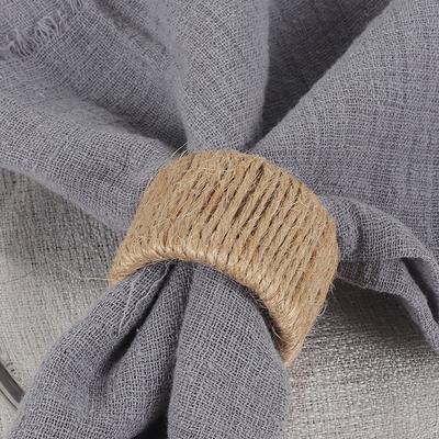 1/2/4PCS Natural Burlap Woven Napkin Ring Jute Rope Napkin Buckles Holder Wedding Birthday Party Dinner Table Decoration Supply
