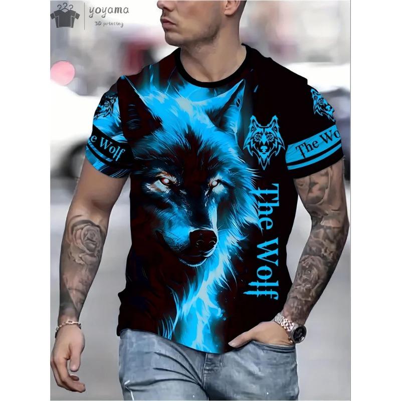 

Дизайнерская одежда с животным принтом Мужская 3D-печать Мужская летняя одежда Футболка Мужская футболка с коротким рукавом Футболка с графикой животного S