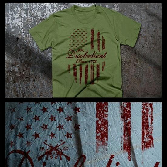 US Flag T-Shirt Rights To Bear Arms American Gun Rights Freedom XL Green Tee