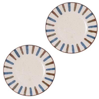 Minoru Pottery Mino Ware Nanpu 160 Plates, Rain, Set of 2