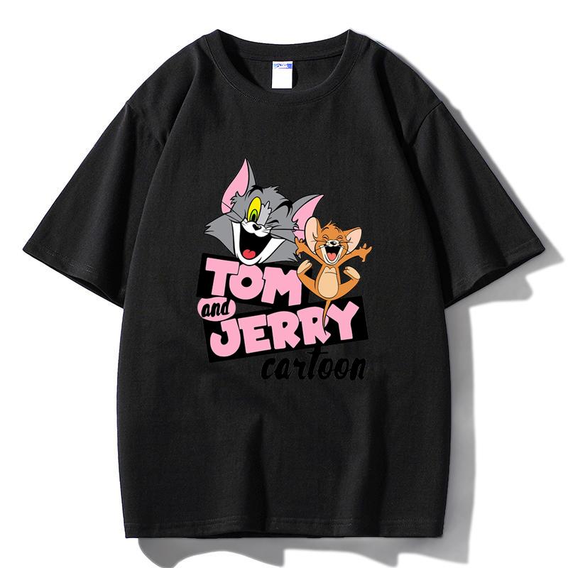 

M27 MINISO 2026 Summer Men Women Print Oversized T-shirt Casual Cotton Tee XS чёрный