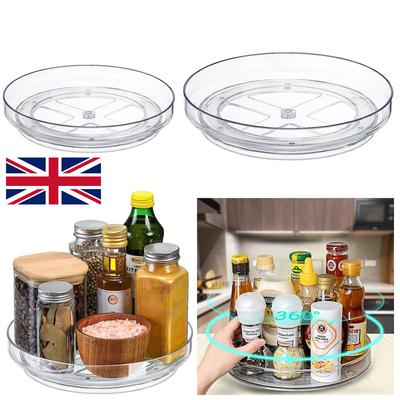 Lazy Turntable Organizer for Cabinet Kitchen Fridge Makeup Storage Rack UK