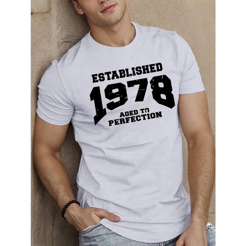 

Европейские размеры УСТАНОВЛЕНО 1978 ВЫДЕРЖЕНО до СОВЕРШЕНСТВА Мужская футболка с коротким рукавом Летняя футболка Топ S белый