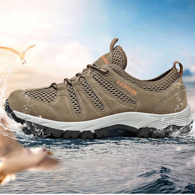 Summer Men's Breathable Mesh Casual Sports Shoes Mesh Shoes Hollow Out Hiking Shoes Student Shoes Wading Shoes Tide Shoes Male