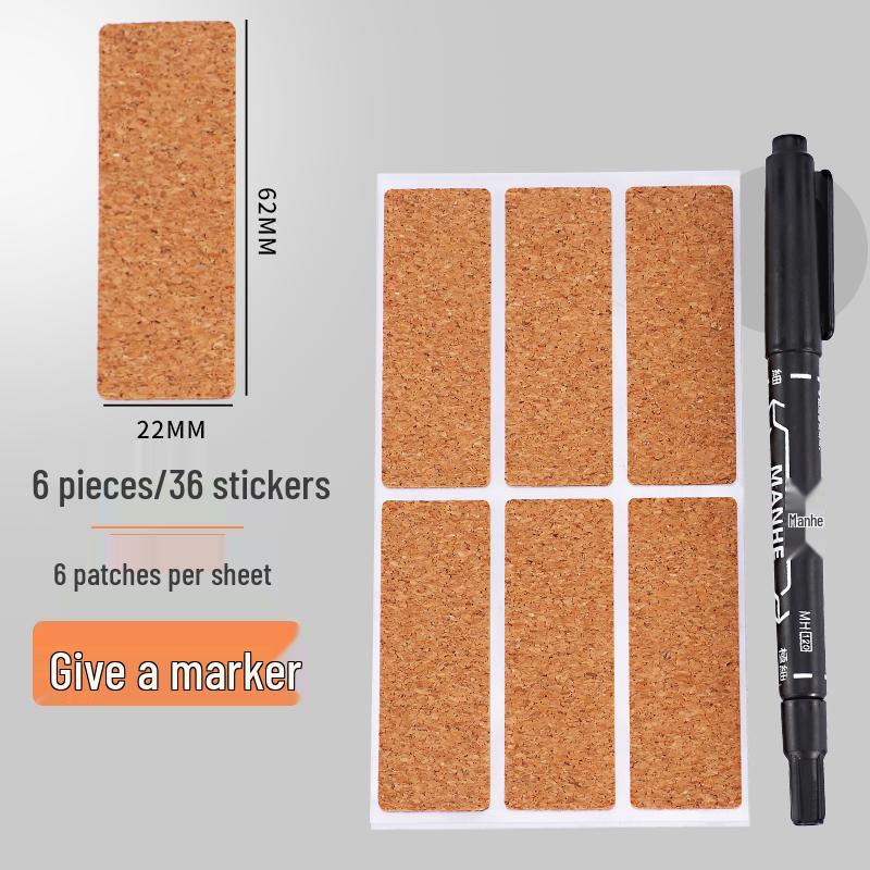 Vintage Cork Label Stickers: Waterproof Sticky Notes for Wire Network Cable and Journal Classification.