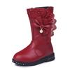 Children's Cotton Shoes Warm Boots Girls Autumn and Winter High Leather Boots