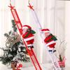 Electric Ladder Climbing Santa Claus Christmas Decoration Beads Figure Holiday Gift for Kids Outdoor Courtyard Store Party Decor