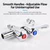 G1/2 Dual Control Water Tap Stainless Steel One In Two Out Faucet Dual Outlet Faucet  Laundry Room