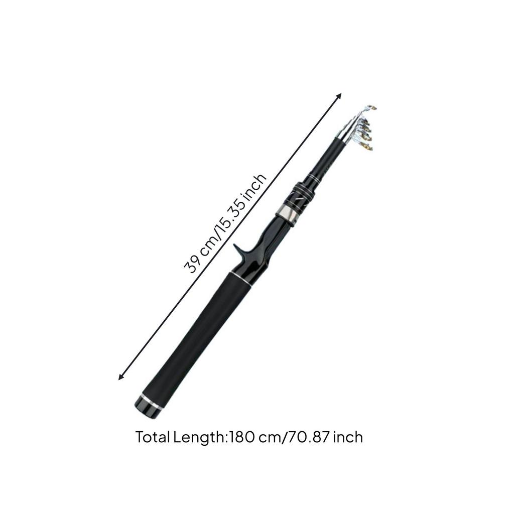 Fiberglass Telescopic Lure Fishing Rod Foldable with Handle