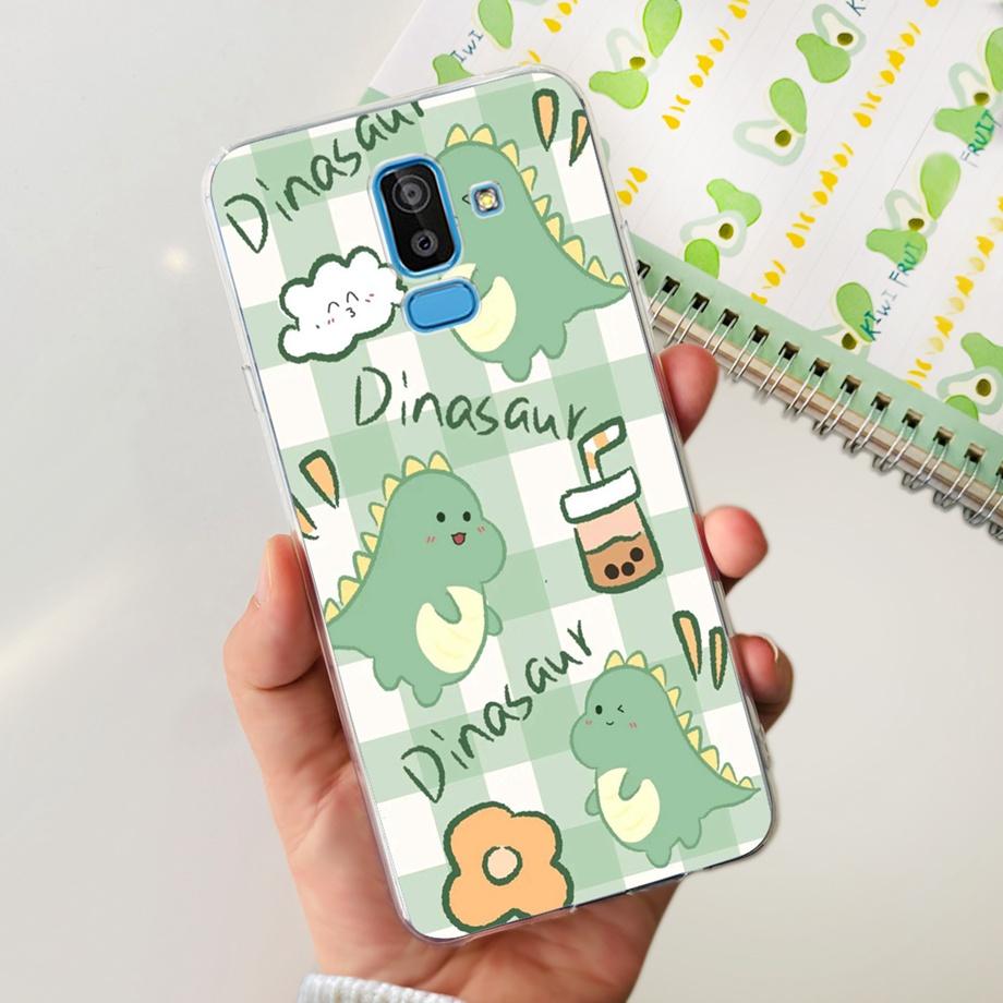 Funda Coque For Samsung Galaxy J8 J810F Cover Case Cartoon Cat Skull Back Shell For Samsung J8 2018 Soft Clear Silicone TPU Capa