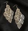 Chic Metal Leaf Tassel Earrings: Geometric Fashion for Women