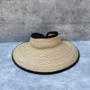 Fine Raffia Empty Top Hat For Women, Small Face Covering In Summer, Sun Protection Hat For Beach Travel, Large Brim Sun Hat For Vacation