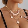 Necklace Jewelry, Multi-Layer Beach Wind Stacked Broken Shell Bead Chain, Pendant Neck Chain Necklace Jewelry For Women