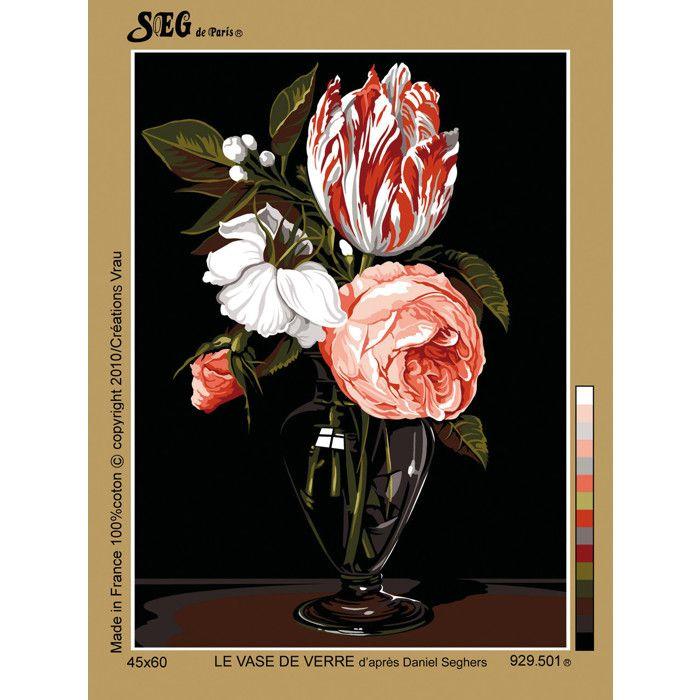 Canevas antique Le vase de verre Seghers 45x60cm