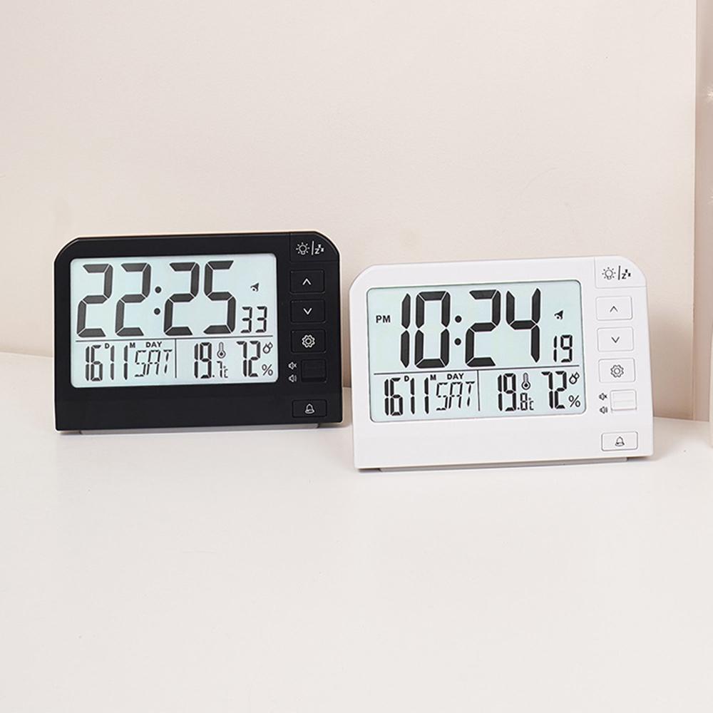 YD109 LCD Digital Alarm Clock Large Display Temperature Humidity Display Bedside Backlight Clock