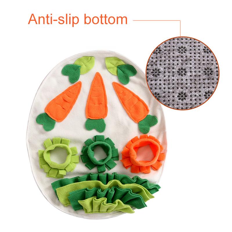 Pet Sniffing Pad Mat Round Carrot Flower Snuffle Mats Little Puzzle Treat Dispenser Bunny Rabbit Chinchillas Guinea Pig Foraging