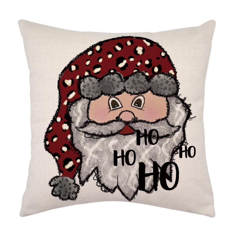 Christmas Pillow Cover Linen Single-sided Holiday Party Christmas Pillow