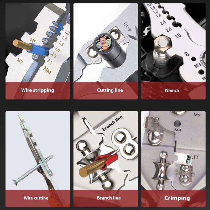 Professional Electrician Tool Precise Wire Stripper Crimper Cable Cutter And Terminals Crimper Ergonomic Designs