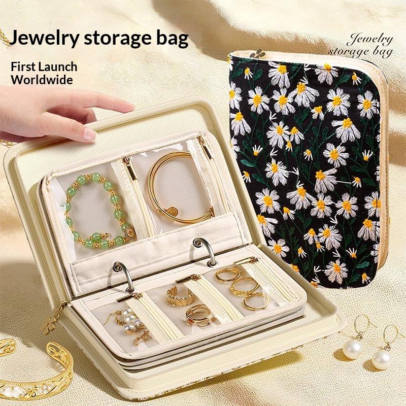 Transparent Jewelry Storage Book with Zipper Clear Pockets Thickened PVC Jewelry Holder Prevents Jewelry from Tangling Damage