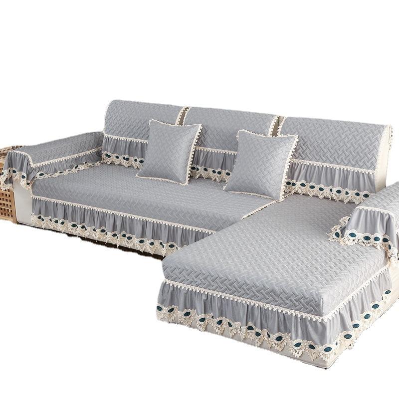 Four-season European-style Sofa Cover Covers The Four Seasons Thick Non-slip Fabric Lace Sofa Cushion.