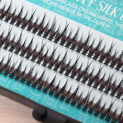1Box Natural Lashes Easy Fan Eyelashes Fish Tail Silk False Eyelash C Curl Dovetail Fly Eyelash Extension Eye Lash Makeup