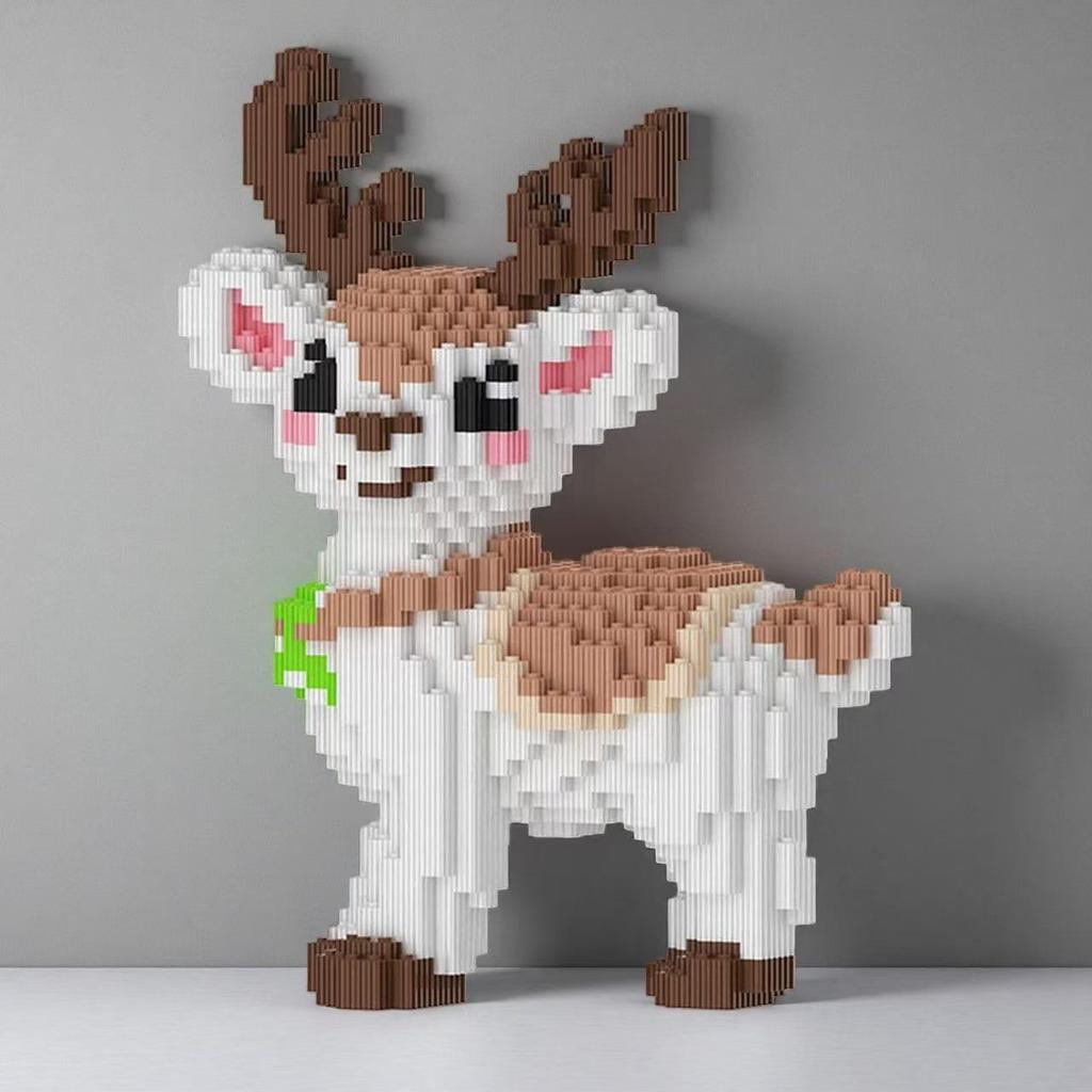 New  Animal 3D Elk Fawn Cute Micro Diamond Building Block Small Particle Toys Children's Kids Birthday Gifts Home Ornament