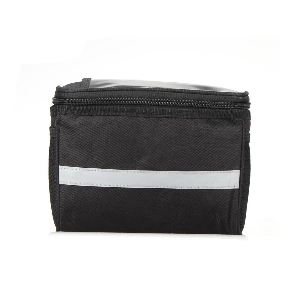 Bike Handlebar Bag Insulated Cooler Front Basket, Waterproof Cycling Pouch with Reflective Strip & Pocket, MTB Bicycle Accessories