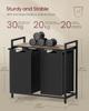VASAGLE Laundry Basket, 2-Compartment Laundry Hamper, Pull-Out and Removable Laundry Bags, Laundry Sorter, Shelf, Metal Frame, 2 x 46L