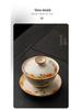 Beige Ru Ware Ceramic Kung Fu Tea Set: Teapot & Teacups in Gift Box for Holiday or Business Souvenir